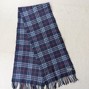 Burberry 100% Lambswool Nova Check Scarf Blue | Unisex | Soft Warm | Great Price